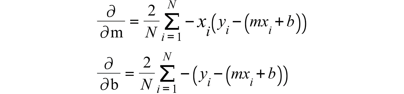 Figure 11.4: The gradient of MSE with respect to the weight and bias in linear regression
