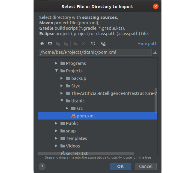 Figure 12.33: Importing a Maven project into IntelliJ IDEA
