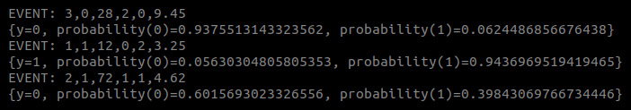 Figure 12.39: Executing a machine learning model that was imported 
in a Flink job from PMML