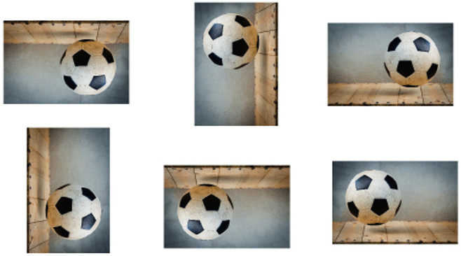 Figure 7.14: Image augmentation of an image of a football
