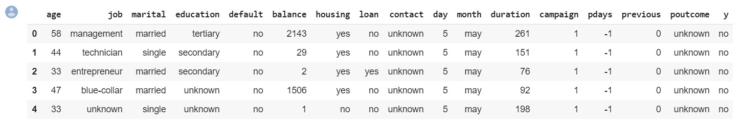 Figure 13.1: The first 5 rows of bankData
