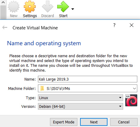Figure 2.4 – VirtualBox operating system details
