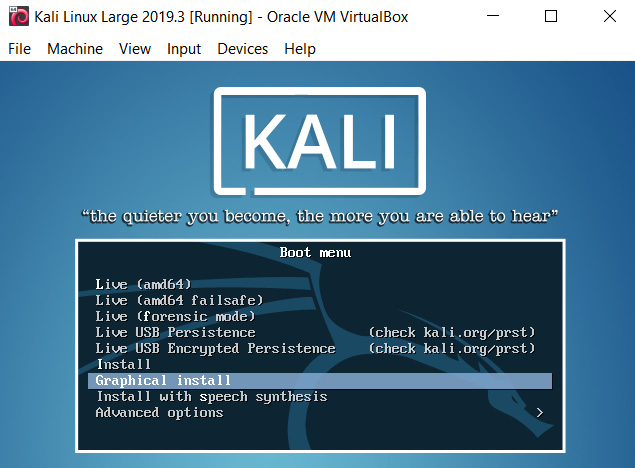 Figure 2.15 – Kali Linux Boot menu
