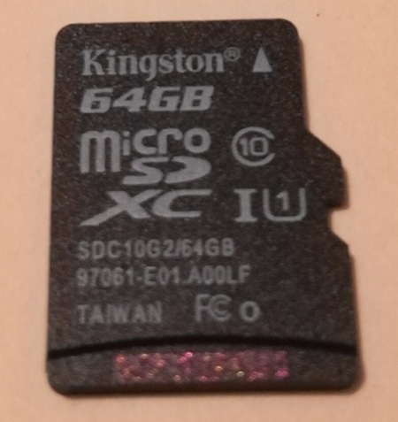 Figure 3.4 – Class 10 microSD card
