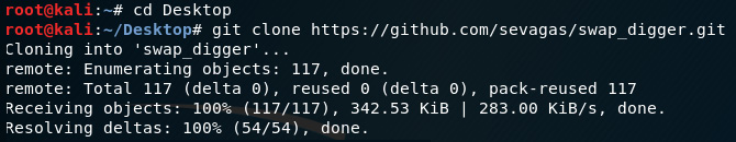 Figure 8.31 – Installing swap_digger in Kali Linux
