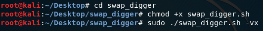 Figure 8.32 – Configuring permissions of swap_digger
