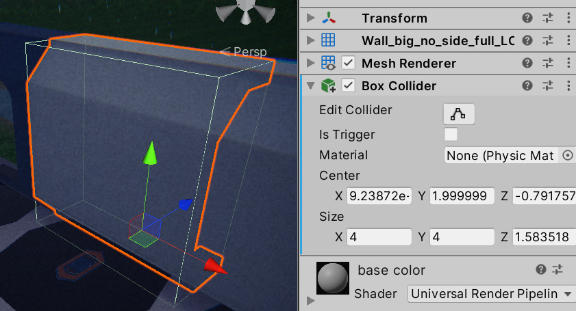 Figure 15.2 – A Box Collider added to a wall
