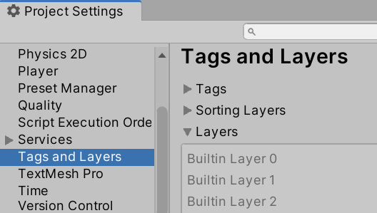 Figure 15.9 – Tags and Layers settings
