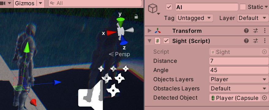 Figure 18.9 The sensor capturing the Player
