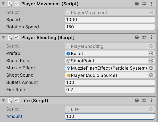 Figure 21.2 – Some of the properties that affect gameplay
