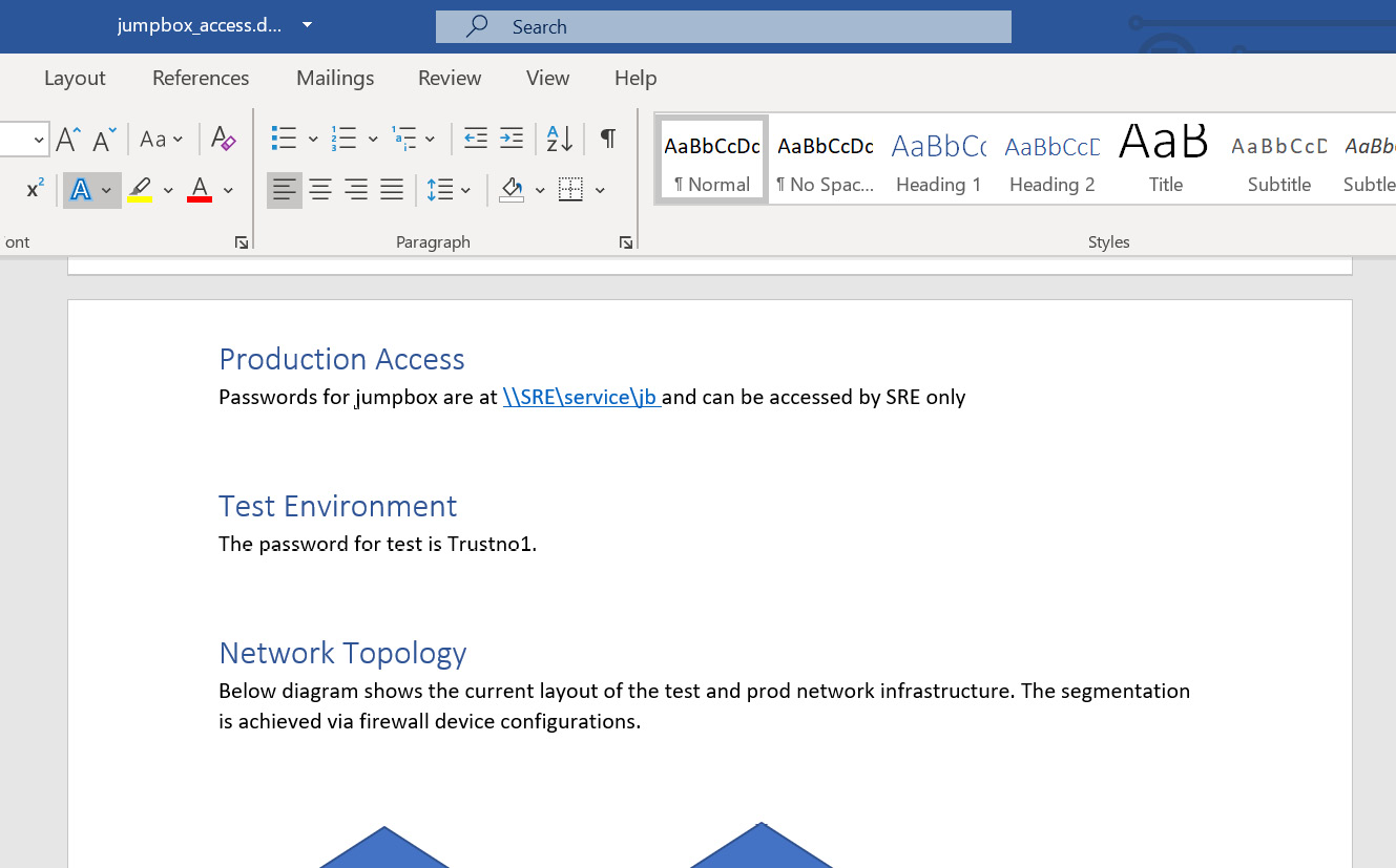 Figure 45: Demo file jumpbox.png (a screenshot of a Word document that contains passwords)
