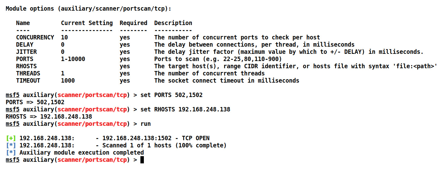 Figure 5.8 – Running a TCP port scan on the internal host
