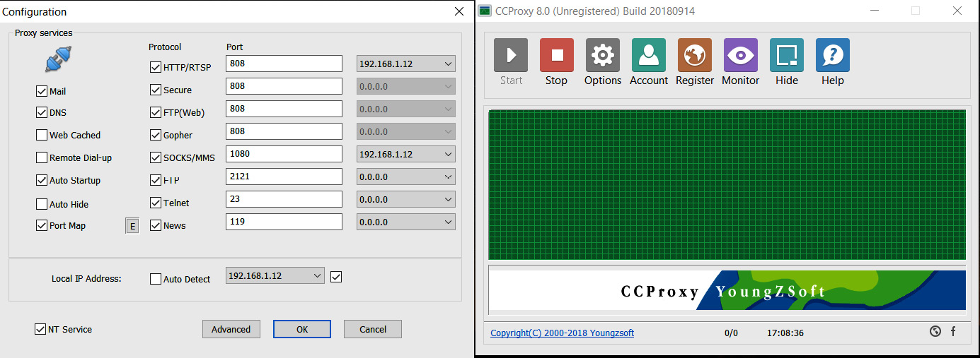 Figure 10.3 – Running CCProxy on Windows 10
