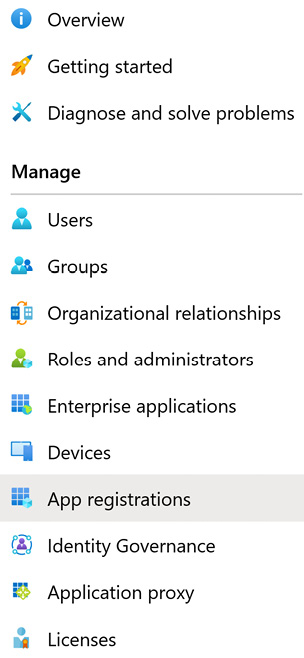 Figure 4.3 – Azure AD app registrations

