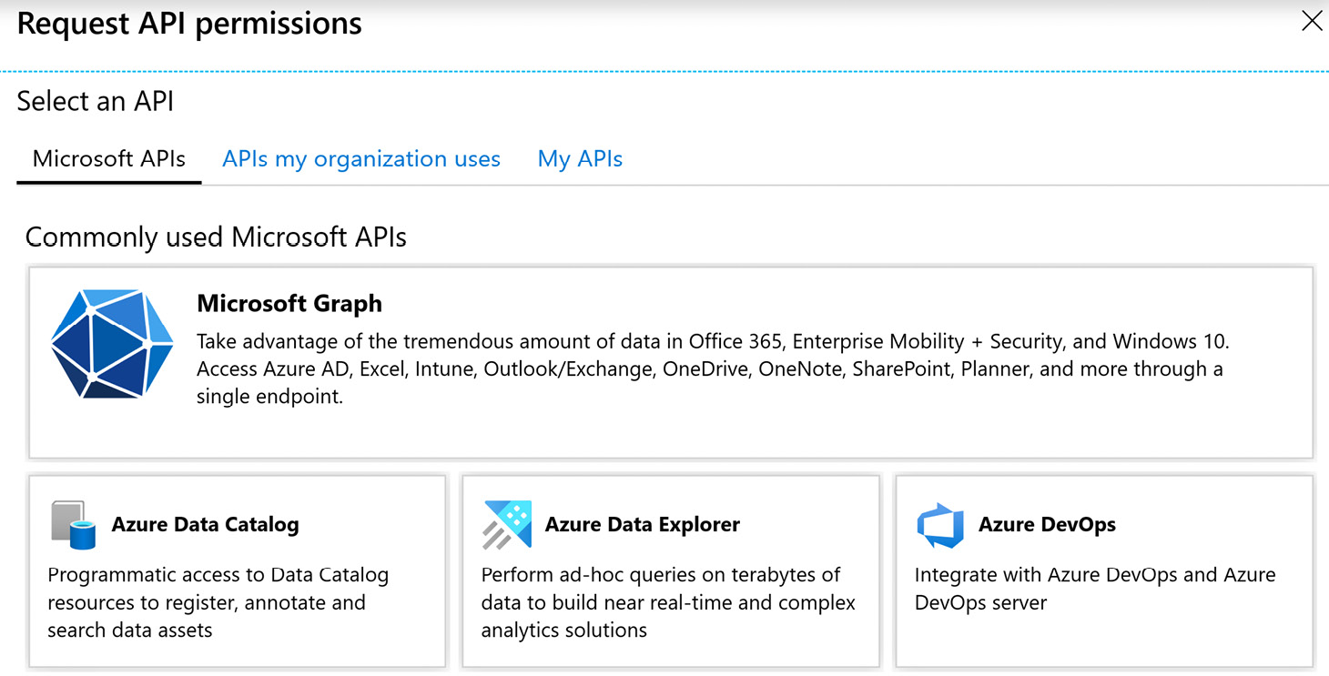 Figure 4.8 – Selecting an API

