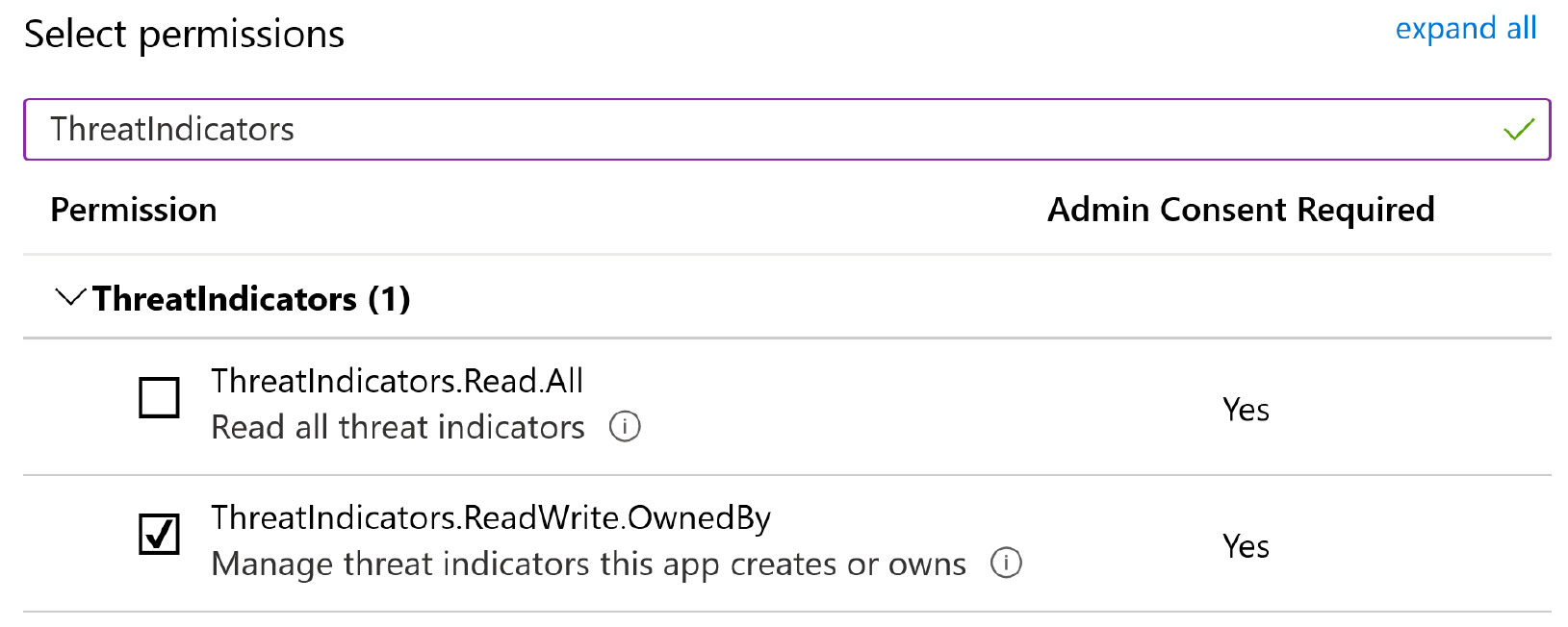 Figure 4.10 – Searching for permissions
