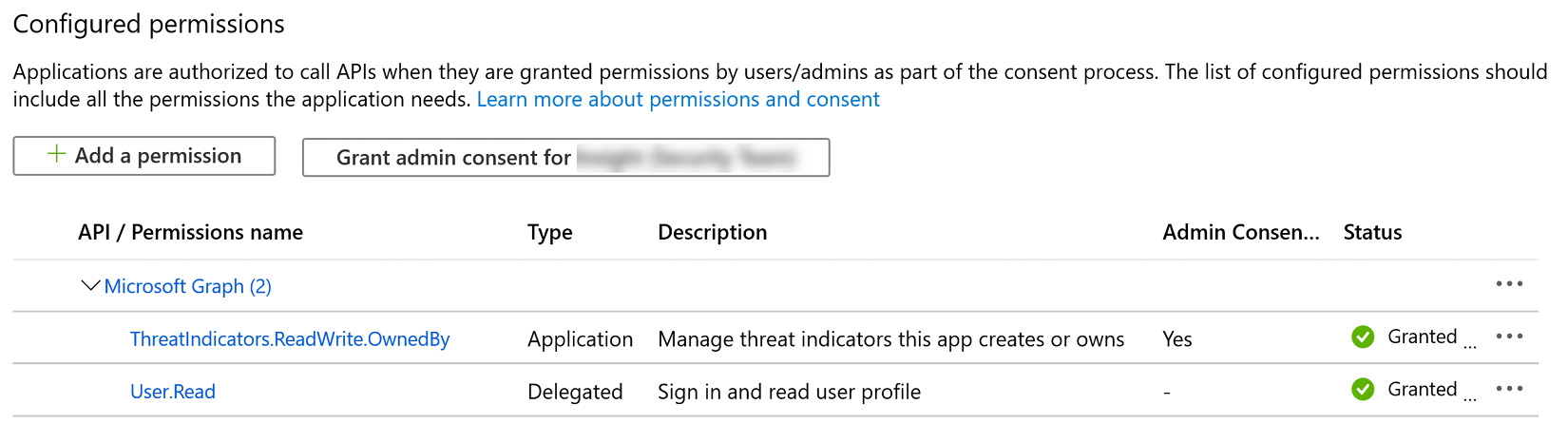 Figure 4.11 – Confirming permissions have been granted

