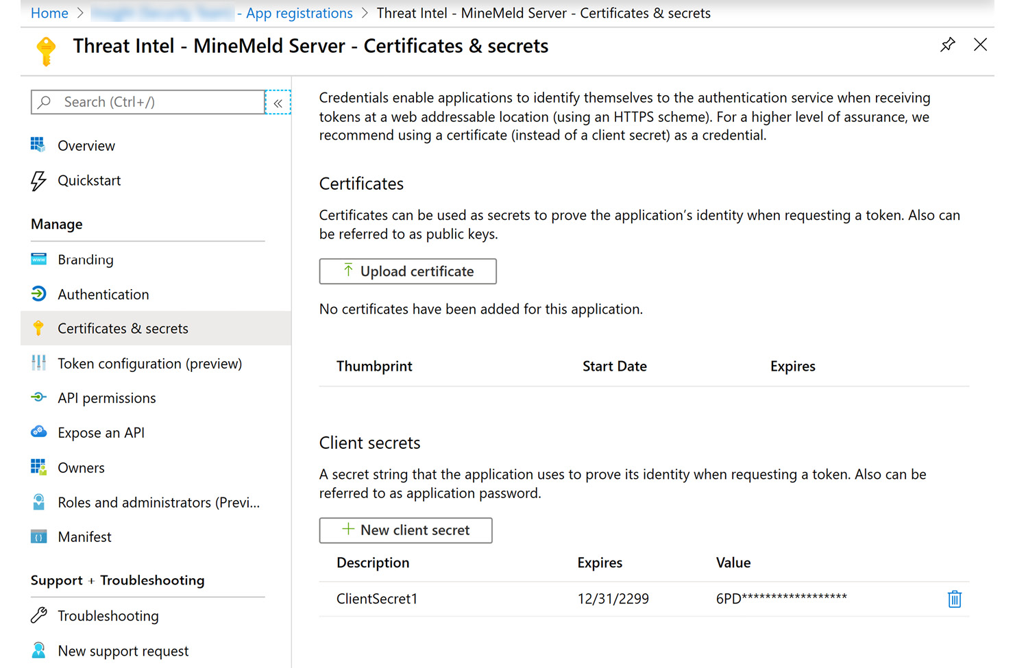 Figure 4.20 – Create a new client secret
