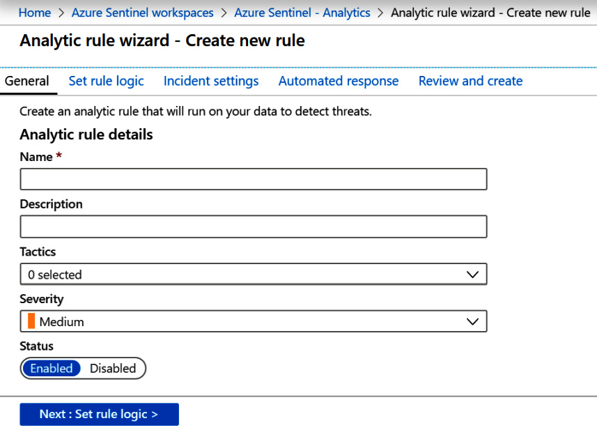 Figure 7.12 – Create new rule – General page