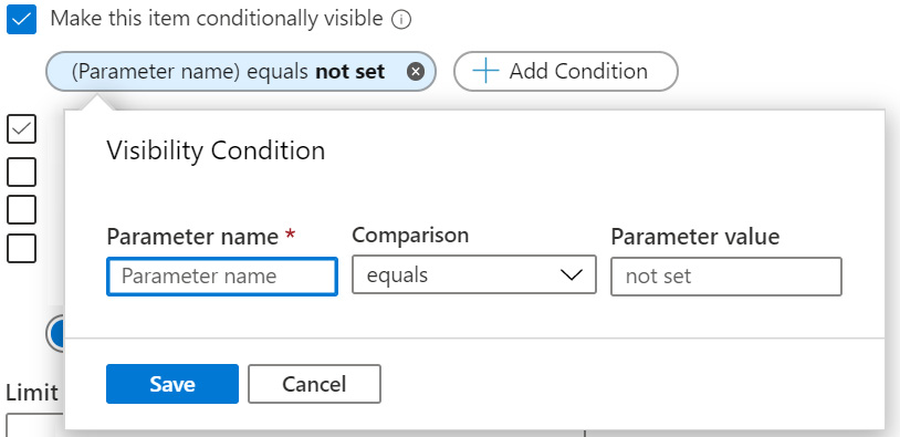 Figure  8.39 – Advanced settings – adding a conditionally visible condition
