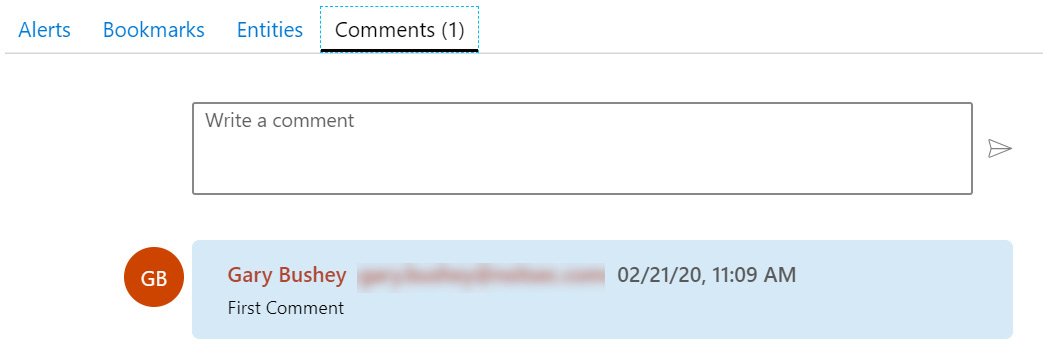 Figure 9.19 – Incident Comments tab
