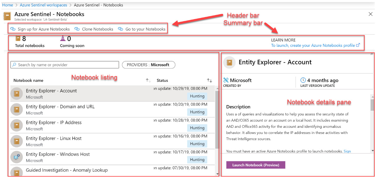 Figure 10.19 – Notebooks page overview