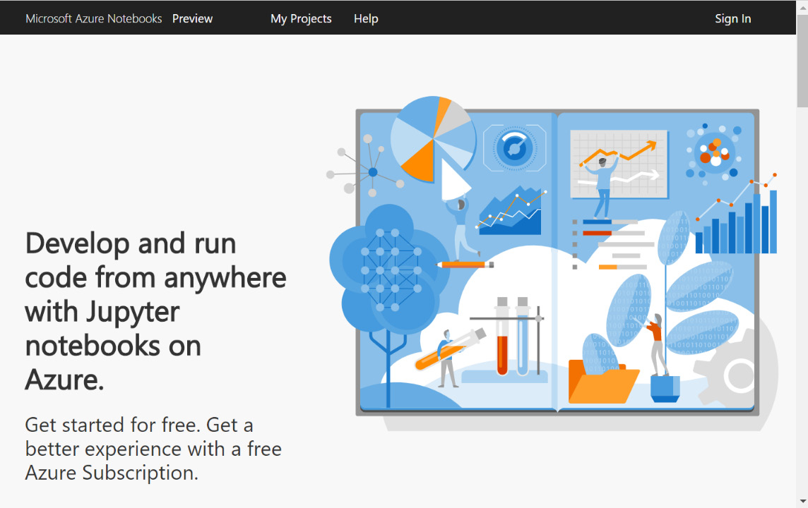 Figure 10.23 – Azure Notebooks home page