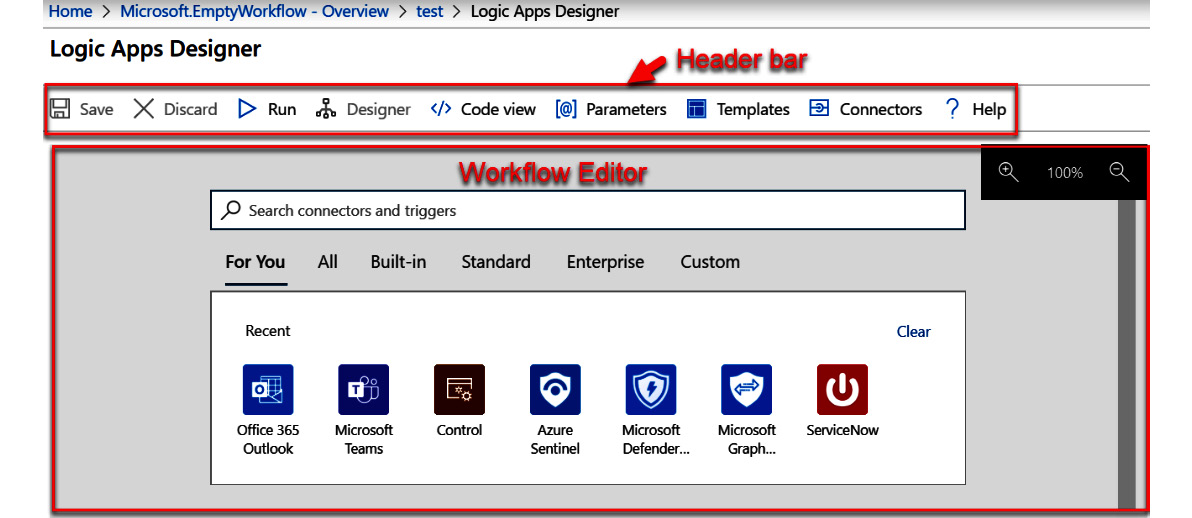 Figure 11.12 – Logic Apps Designer second view
