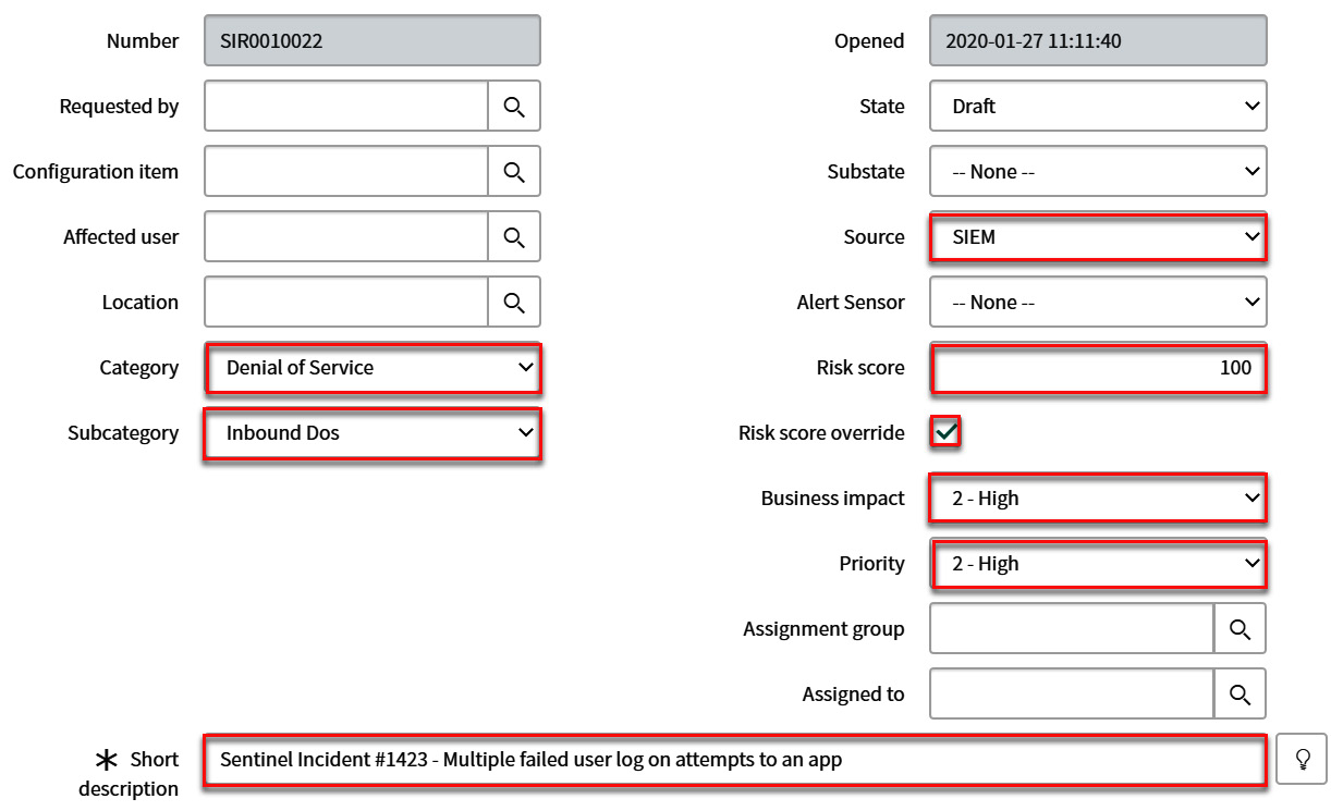 Figure 12.13 – ServiceNow updated fields