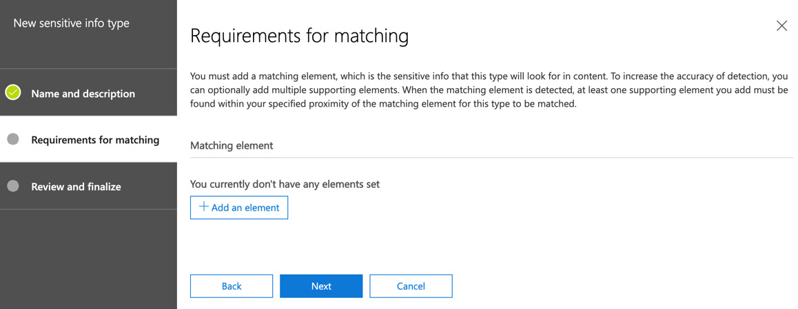 Figure 12.25 – Setting the requirements for matching
