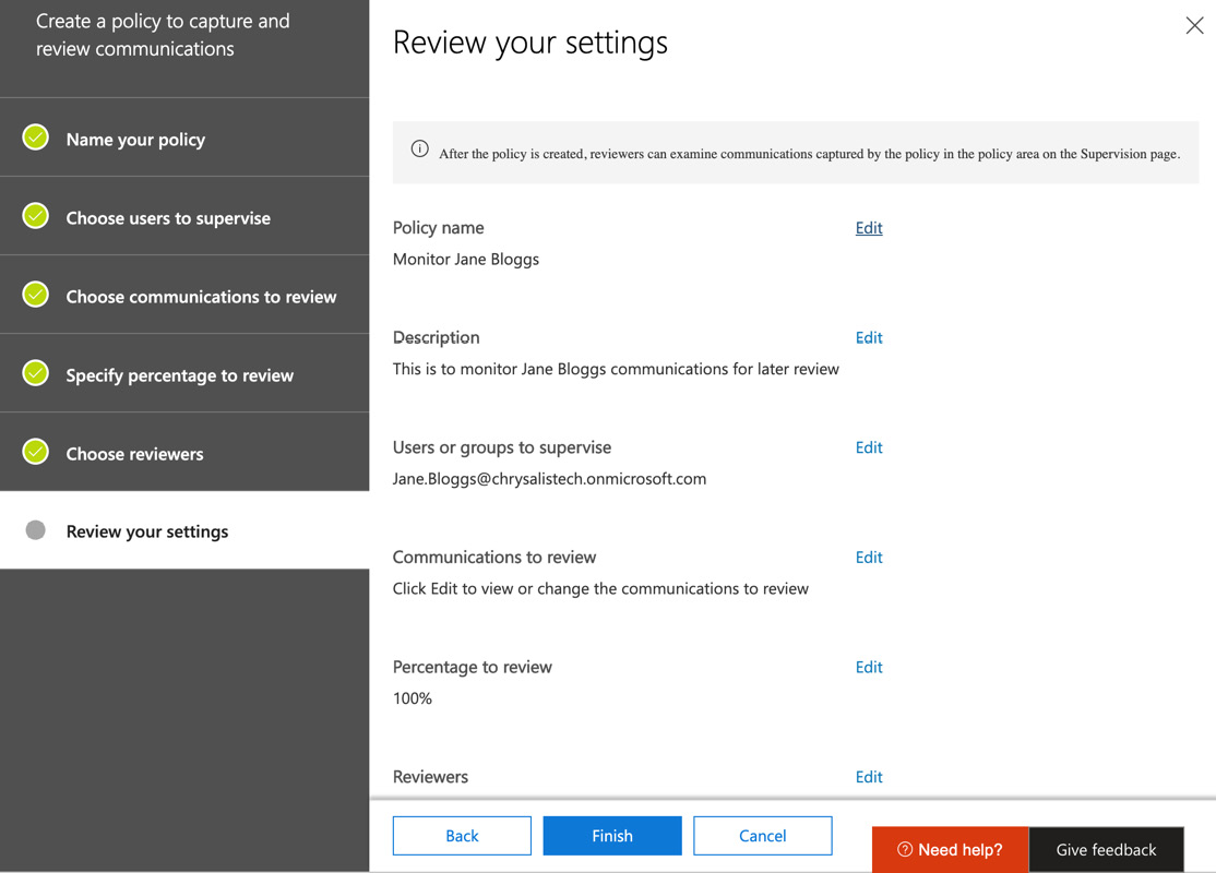 Figure 16.25 – Reviewing your settings

