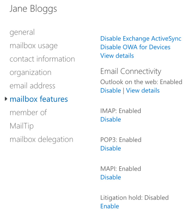 Figure 16.33 – Mailbox features
