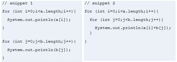 7.6 – Code snippet a and b
