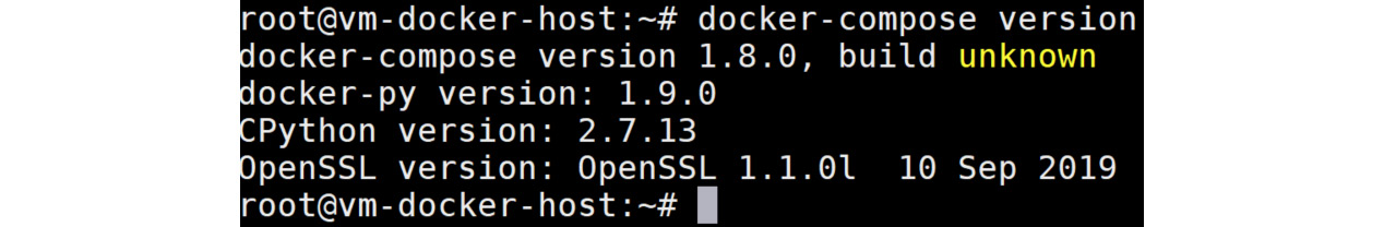 Verifying the version of the Dockor Compose information