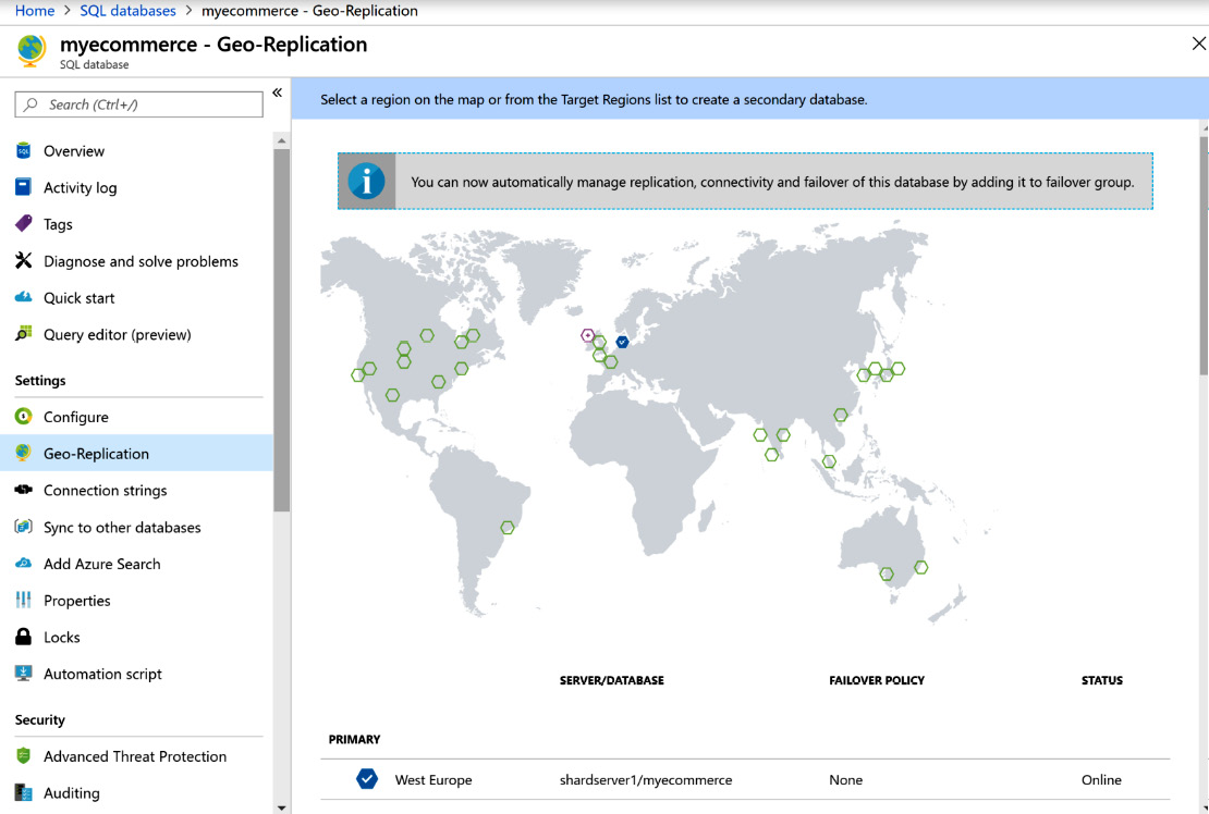 Geo-replication in Azure