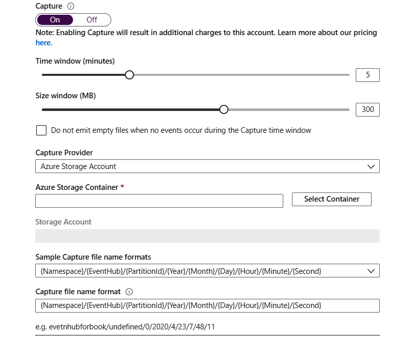 Capture feature options