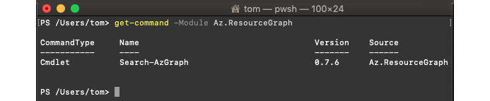 Figure. 2.14 – The Az.ResourceGraph module was successfully installed and imported
