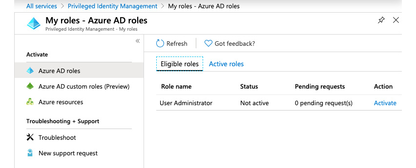 Figure. 3.34 - Eligible roles for a user
