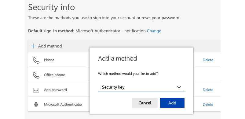 Figure. 3.45 - Associating a security key with a user's profile
