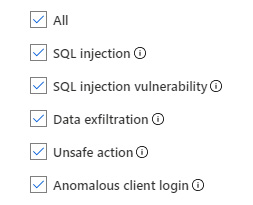 Figure 6.10 – Azure SQL Database advanced threat protection settings

