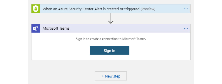 Figure. 7.9 – Configuring an alert to be posted in a Teams channel 
