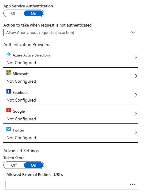 Figure 9.2 – Azure App Service authentication
