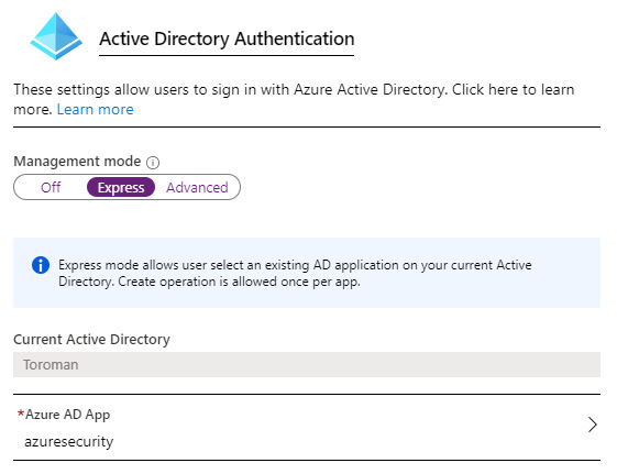 Figure 9.3 – App Service Azure AD authentication
