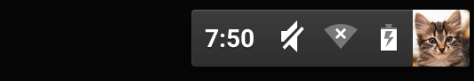 Figure 35: The status bar shows network status, including this x’d out icon if there’s no currently connected network.