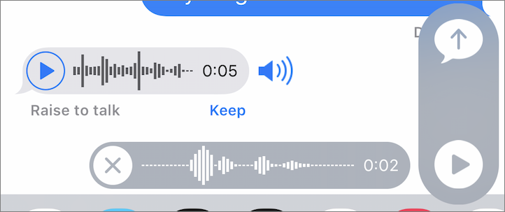Figure 57: To listen to a voice message, tap the Play button.