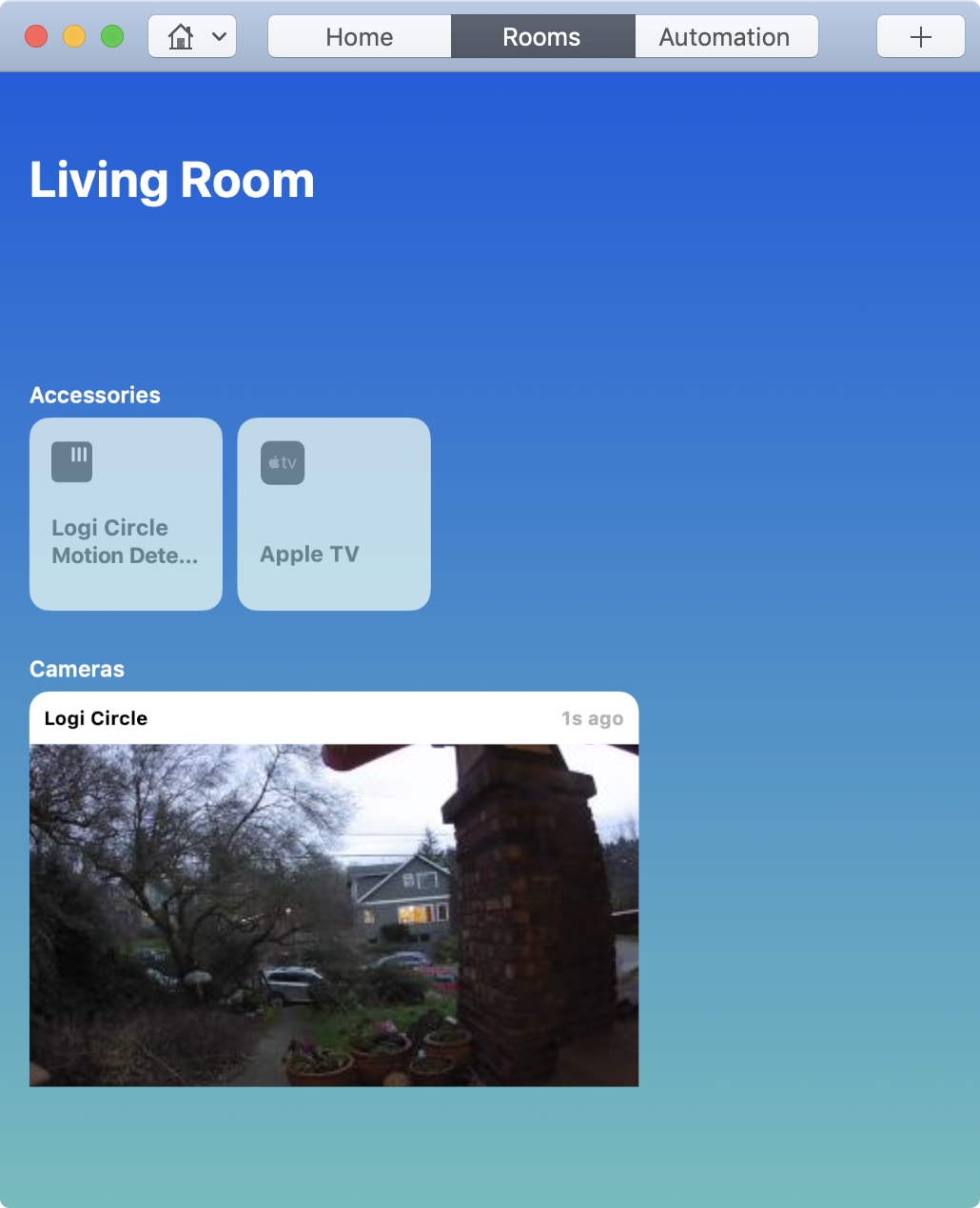 Figure 29: HomeKit lets you see live video from associated home security cameras.