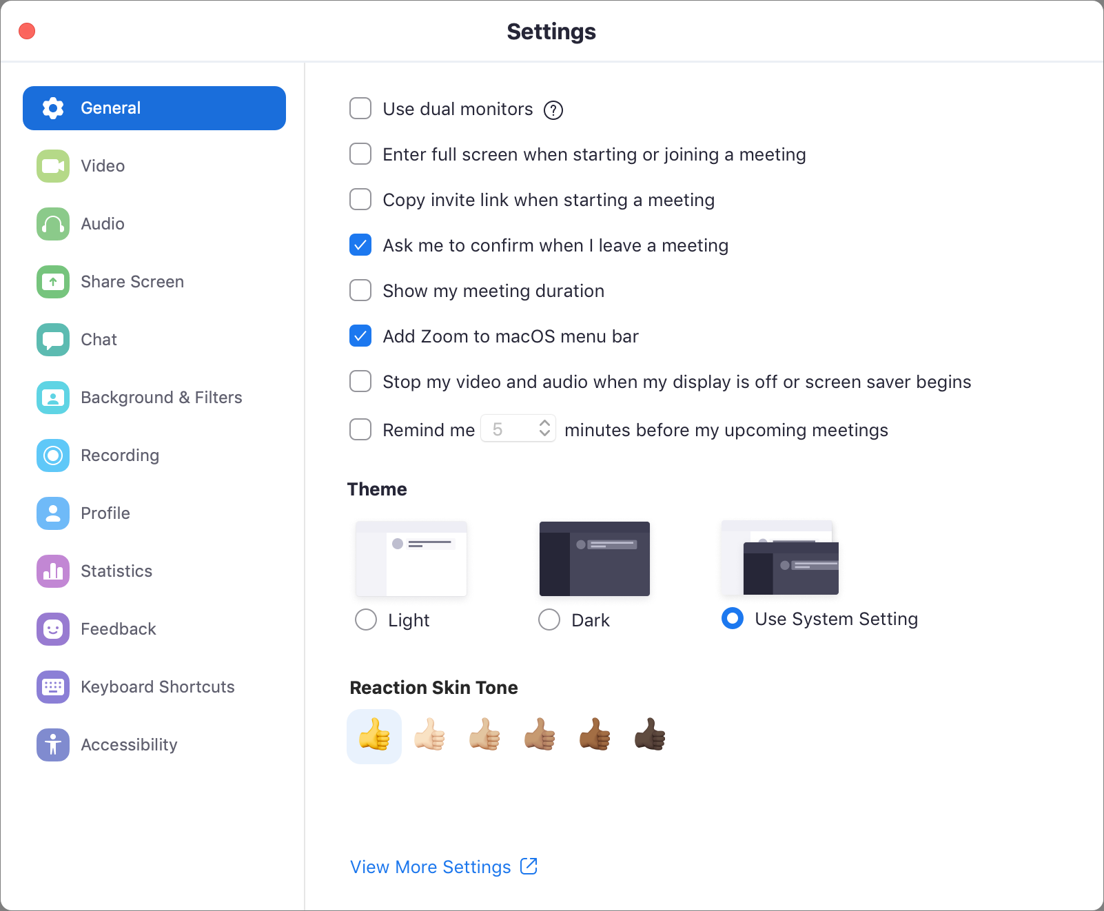 Figure 13: General settings let you preconfigure some appearance choices and app behavior.