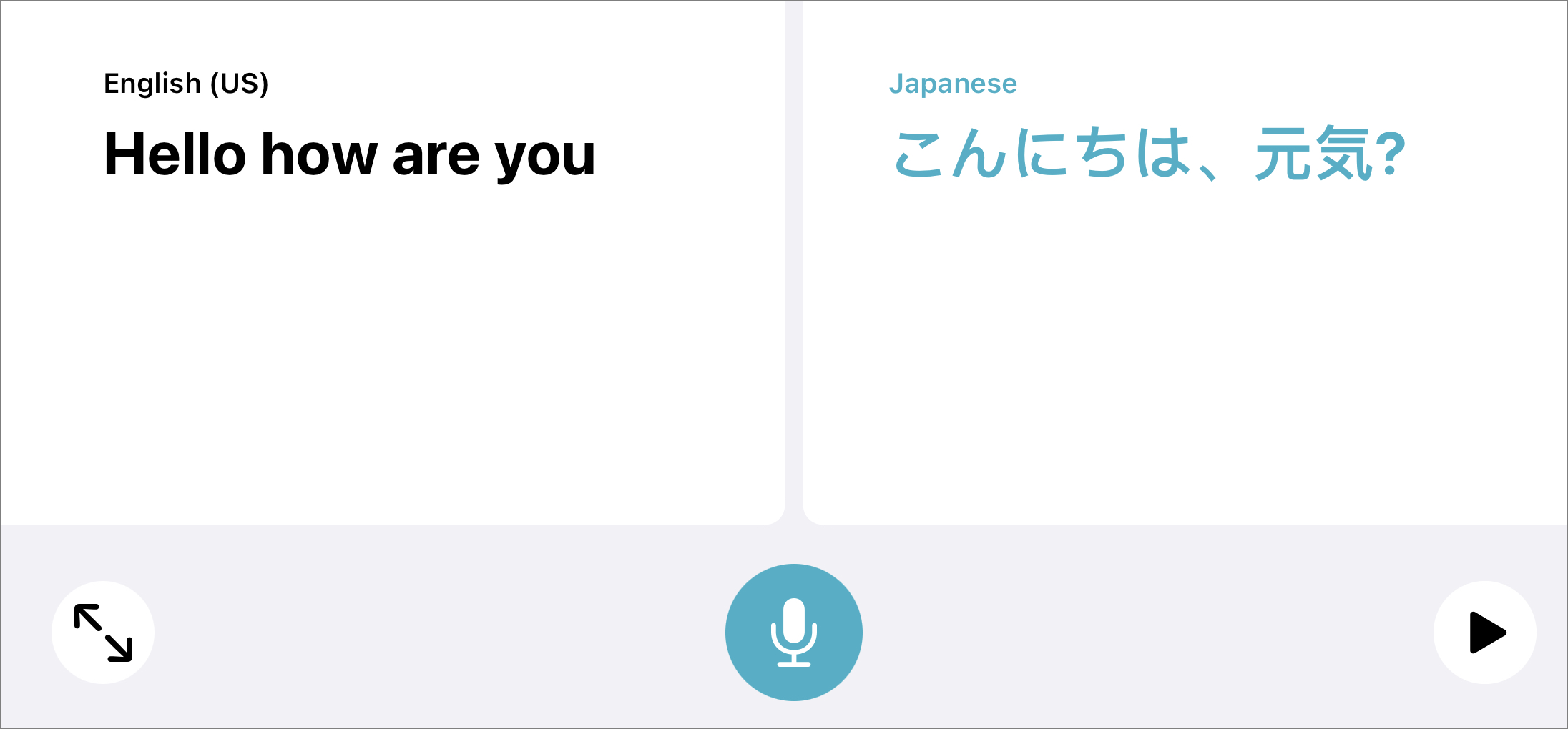 Figure 60: Translate can play the translated audio.