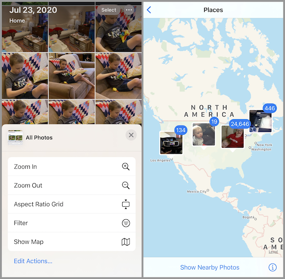 Figure 44: The new menu contains things like the photo map.