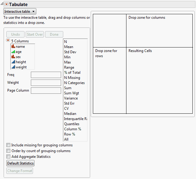 The Tabulate Interactive Table